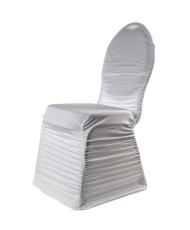 Housse de chaise lycra plissée blanche