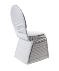 Housse de chaise lycra plissée blanche