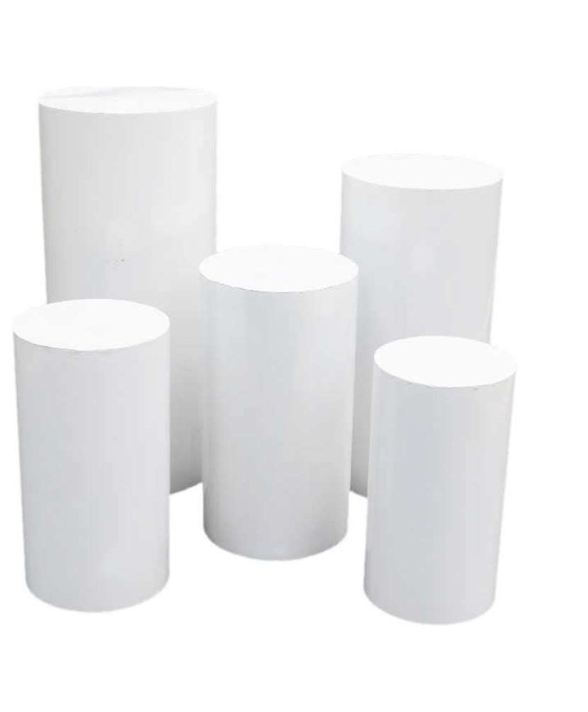 Lot de 5 colonnes cylindriques blanc