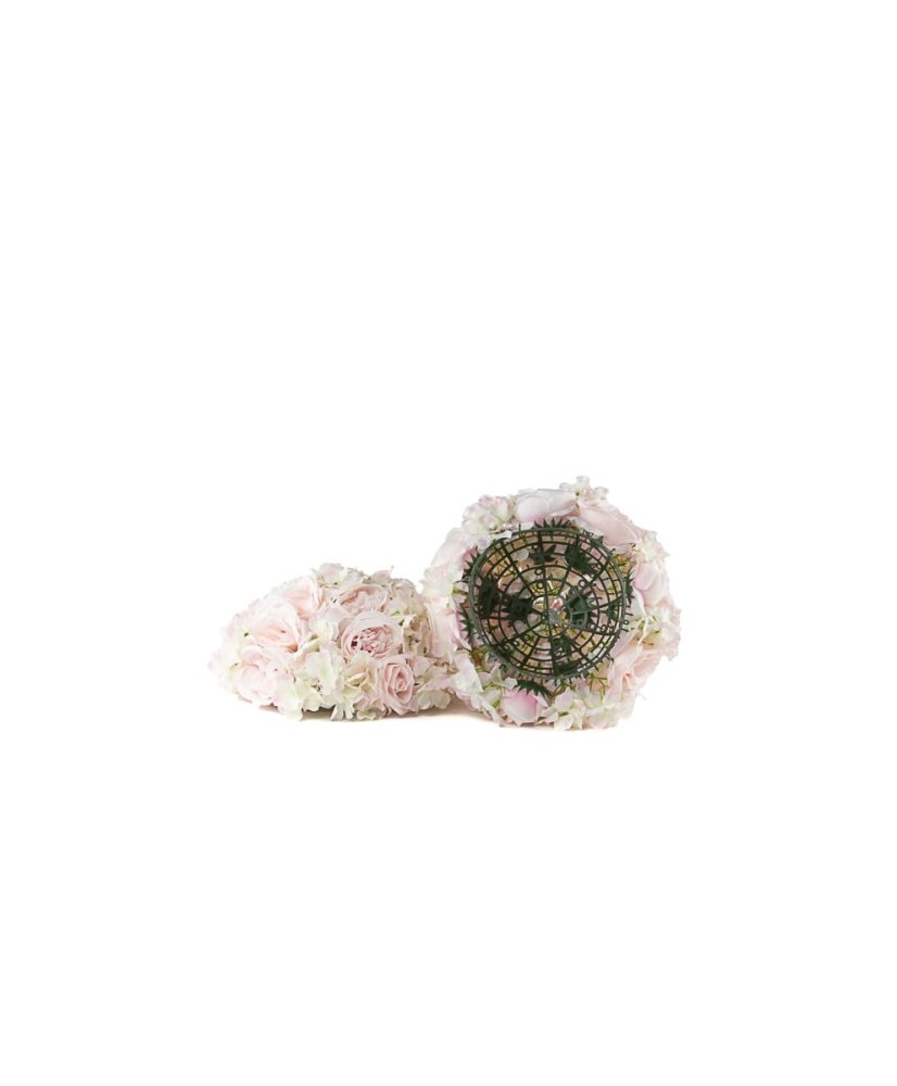 Boule de fleurs mixte 30 cm rose pale