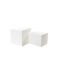 Support cube acrylique buffet blanc 2 pcs