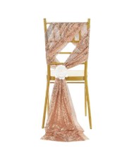 Noeud de chaise sequin nude - or rose x 5 pieces