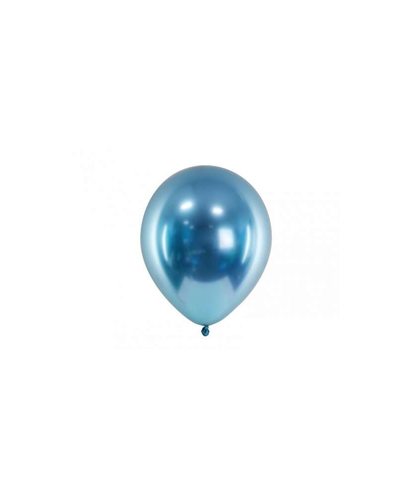 Ballon brillant glossy 30 cm bleu - 50pcs