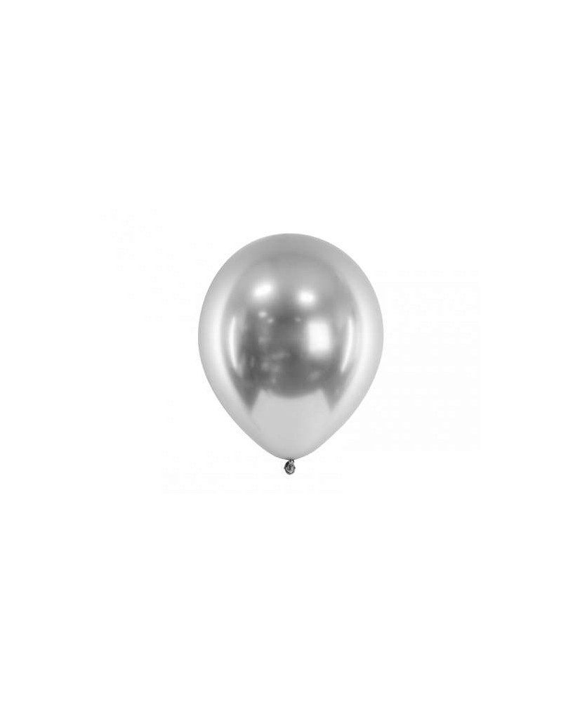 Ballon brillant glossy 30 cm argent - 50pcs