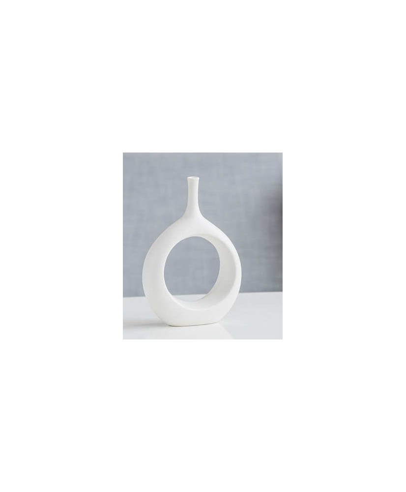 Vase céramique donut blanc OSLO