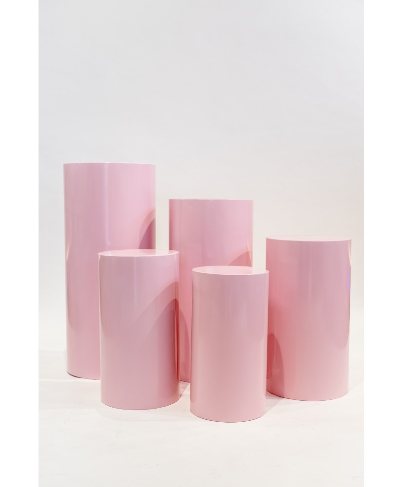 Lot de 5 colonnes cylindriques Rose