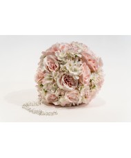 Boule de fleurs mixte 30 cm rose pale